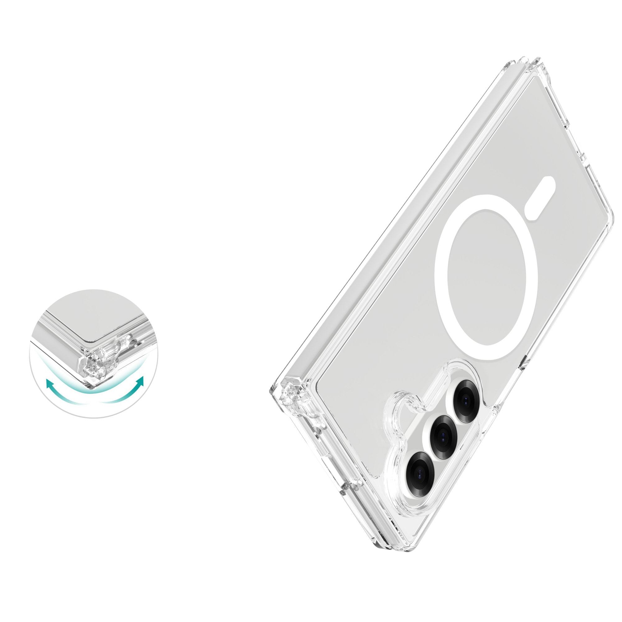 Samsung Galaxy Z Fold 7 MagSafe Hybrid-deksel, Gjennomsiktig