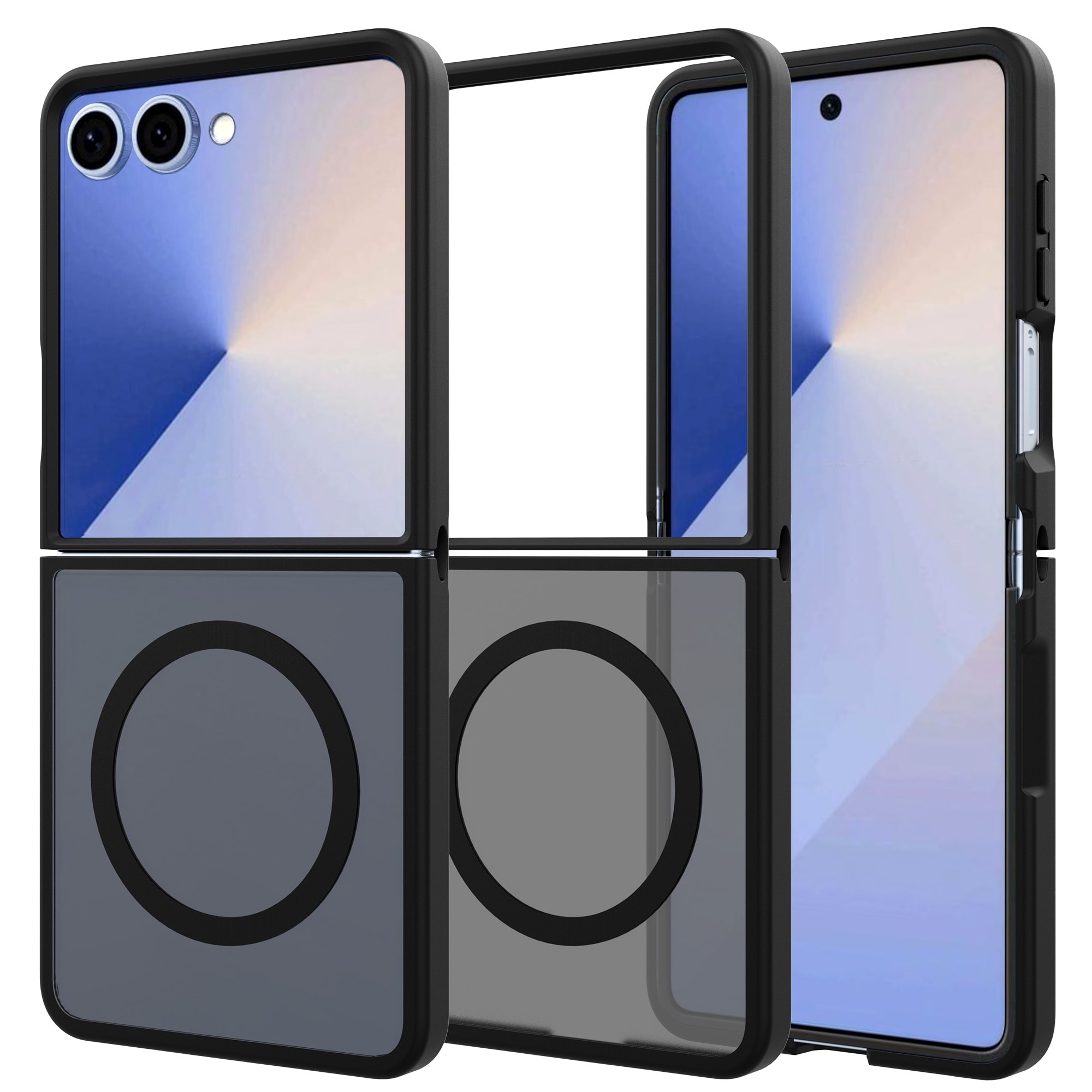 Samsung Galaxy Z Flip 7 Hybrid-deksel Magnetisk, Frosted Black