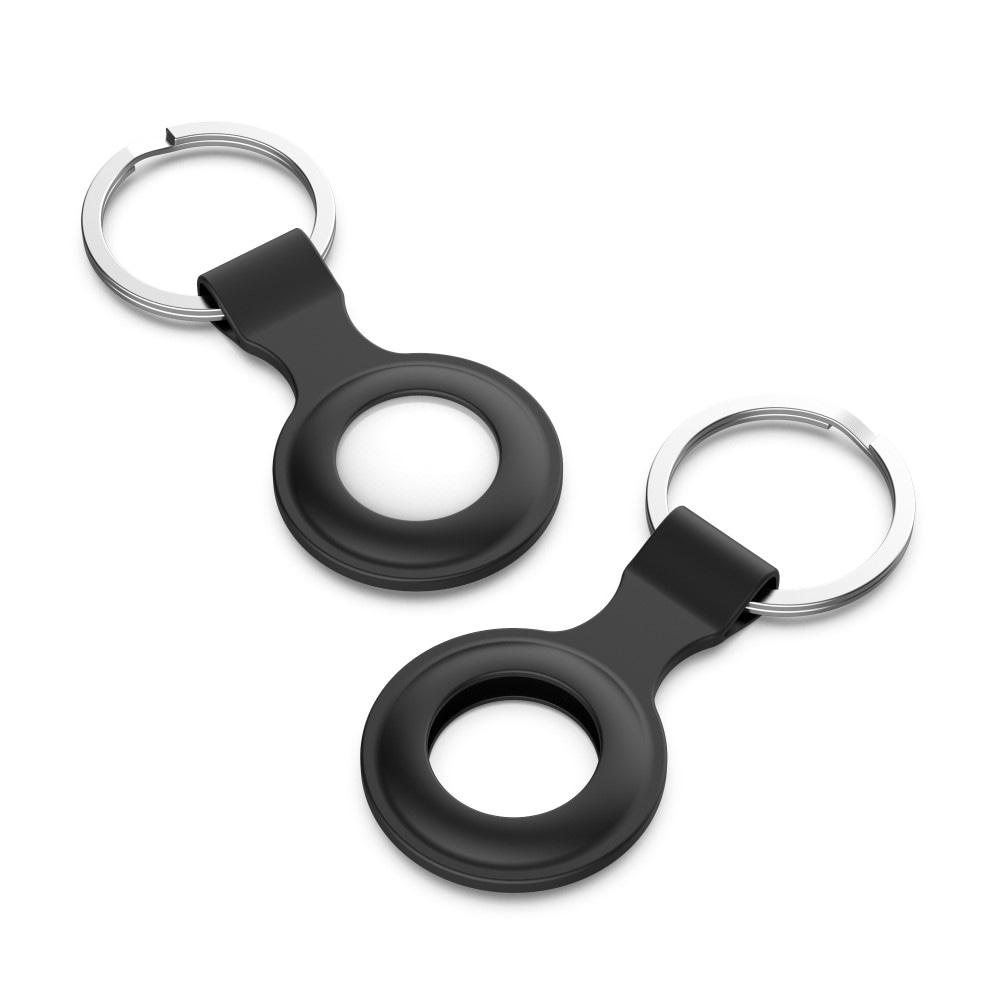 Apple AirTag Nøkkelring med silikondeksel, Svart
