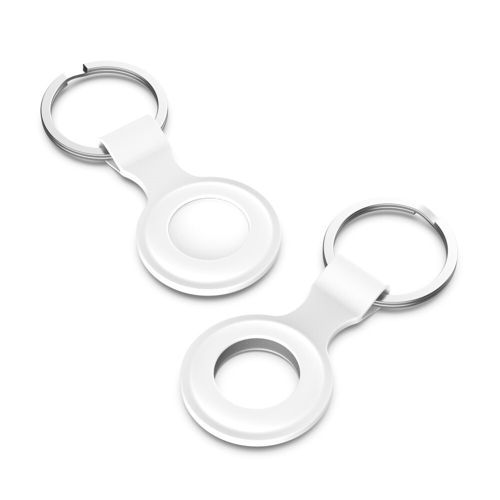 Apple AirTag Nøkkelring med silikondeksel, Hvit