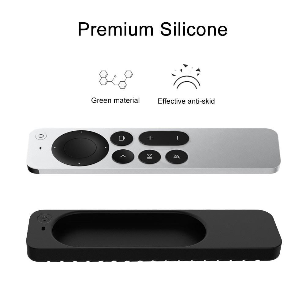Apple TV 4K Gen 3 Siri fjernkontroll riflet silikondeksel, Svart