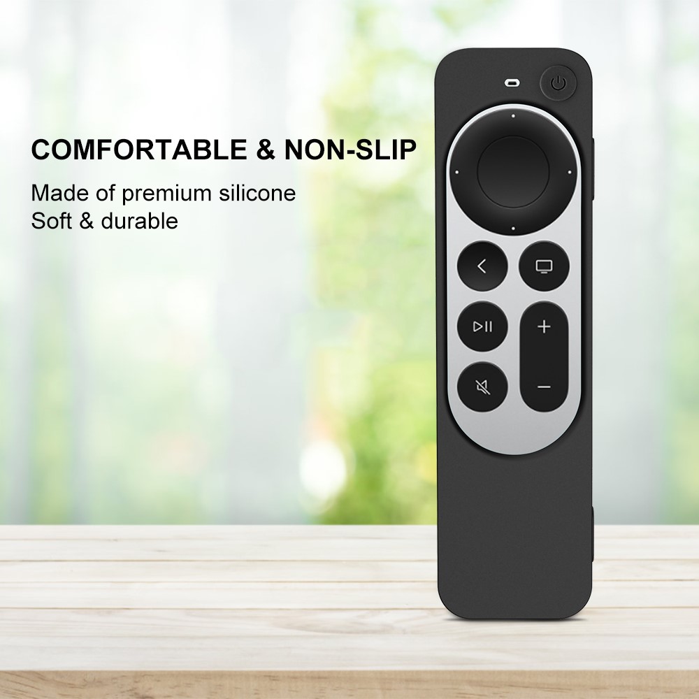 Apple TV 4K Gen 3 Siri fjernkontroll riflet silikondeksel, Svart
