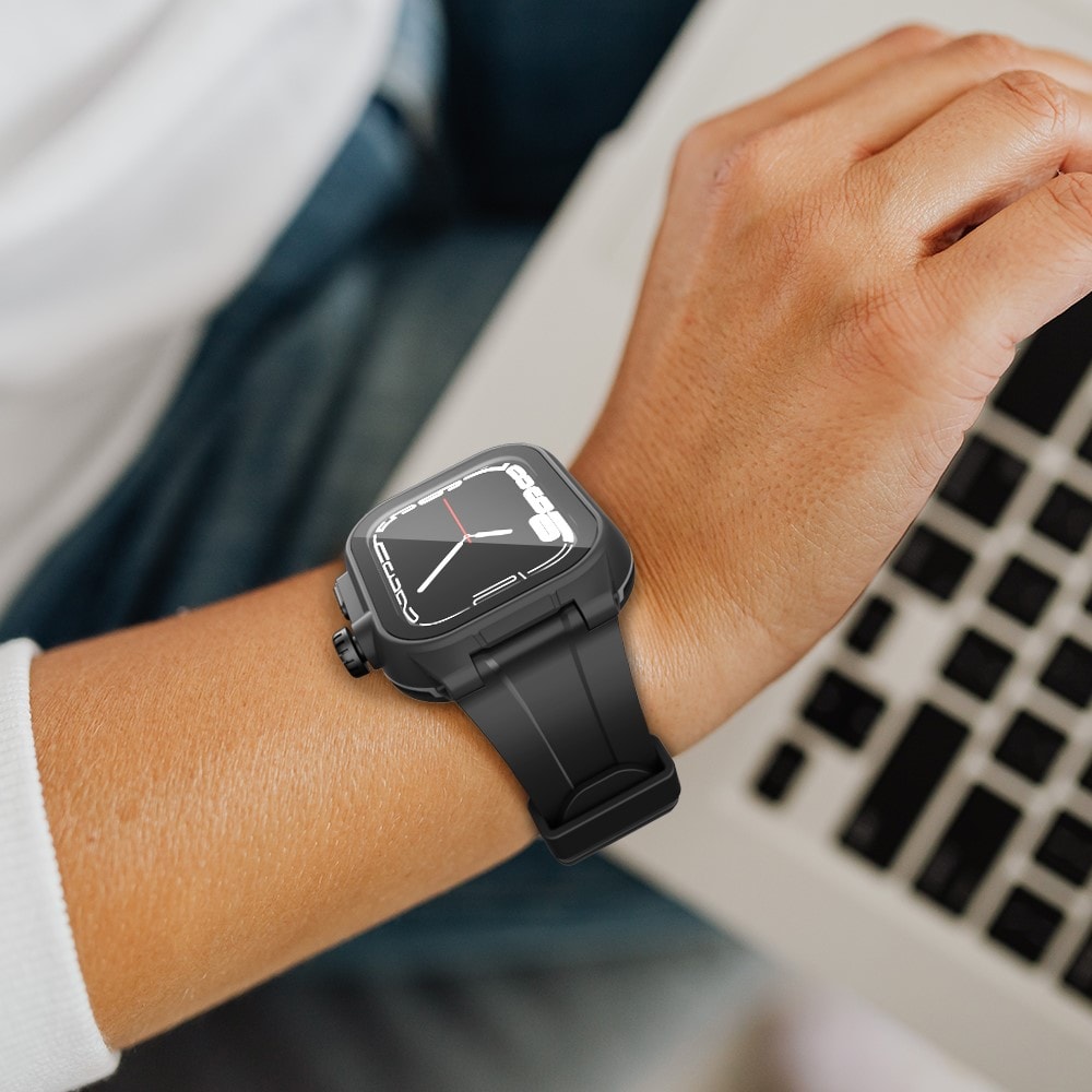 Apple Watch Series 9 45mm Vanntett deksel med silikonreim, Svart