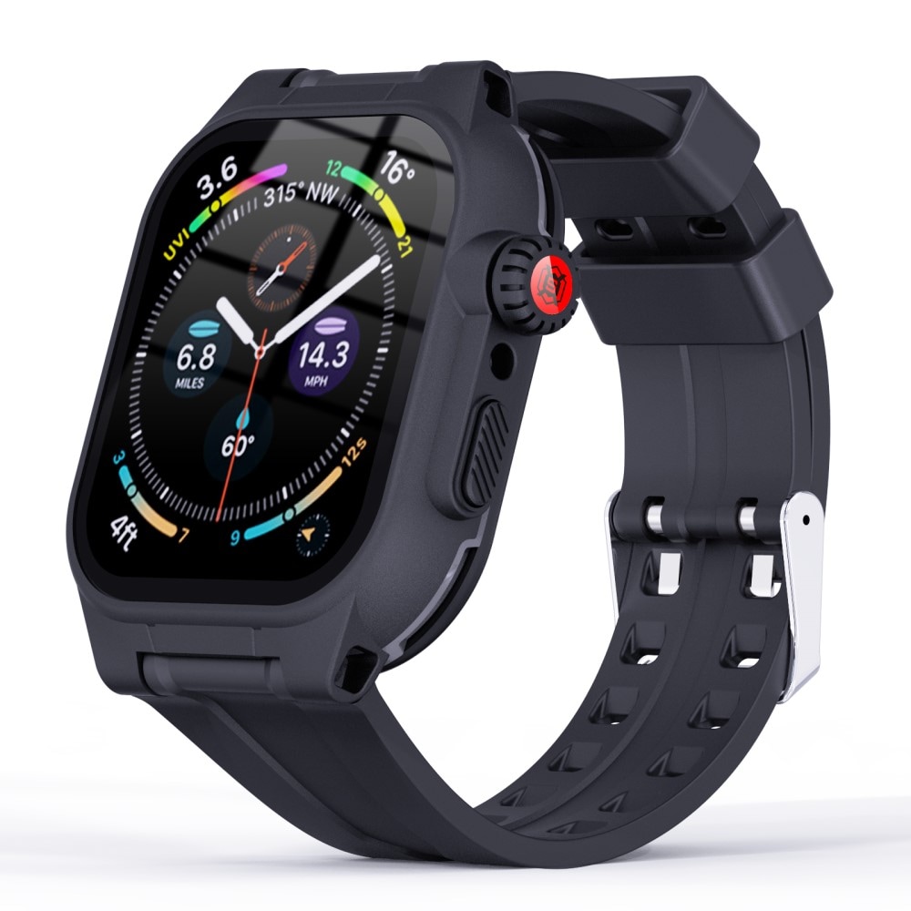 Apple Watch Series 9 45mm Vanntett deksel med silikonreim, Svart