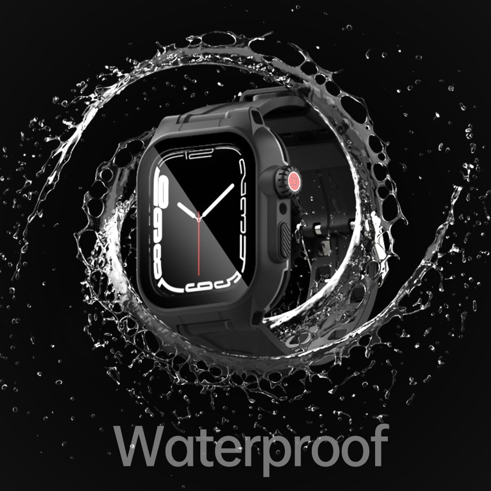 Apple Watch Series 9 45mm Vanntett deksel med silikonreim, Svart
