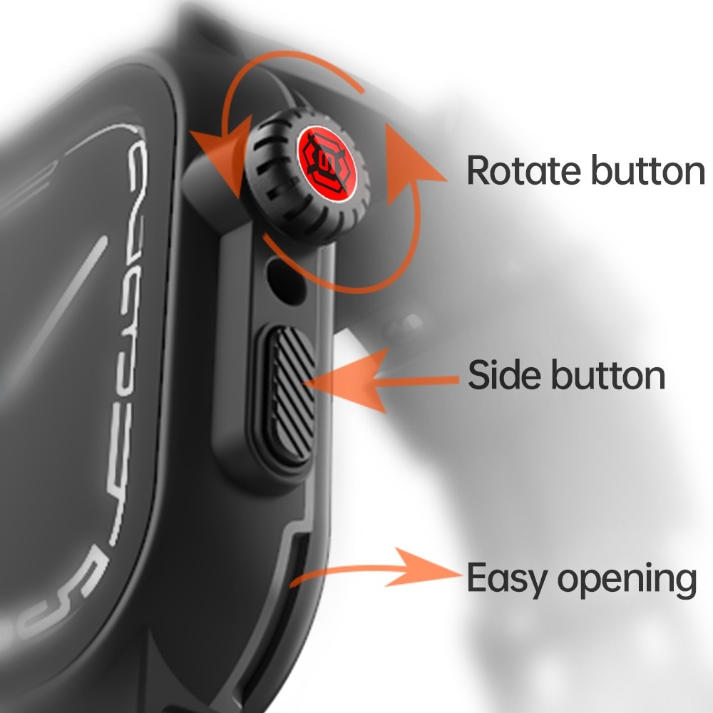 Apple Watch Series 9 45mm Vanntett deksel med silikonreim, Svart