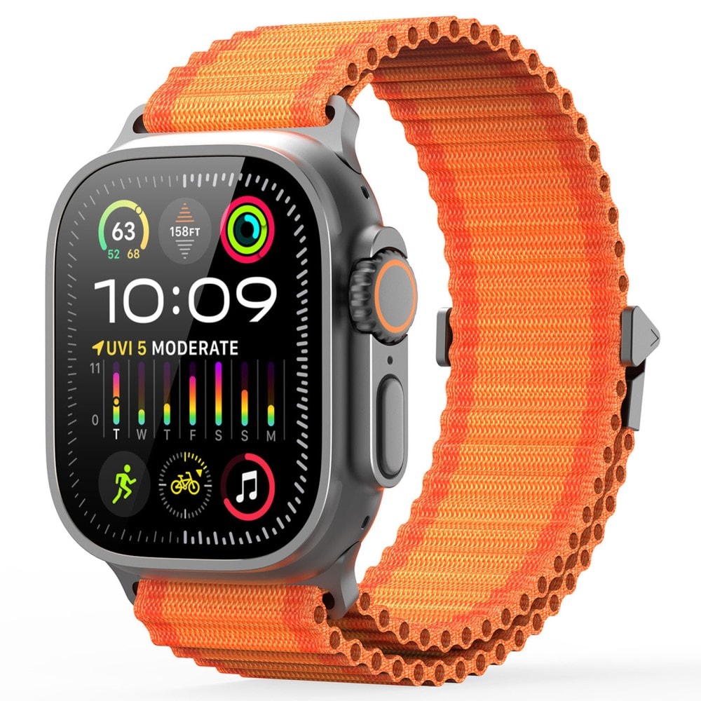 Apple Watch Series 7 45mm Active nylonreim, Oransje