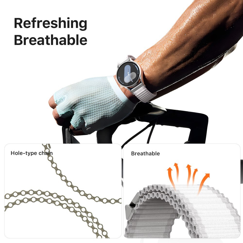 Samsung Galaxy Watch 7 44mm Active nylonreim, Hvit