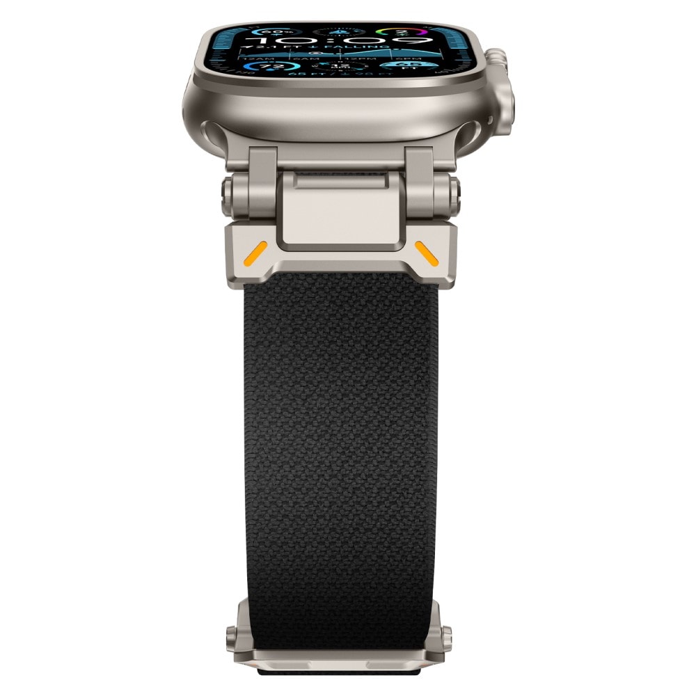 Apple Watch Series 8 45mm Slitester og fleksibel nylonreim, Svart/titan