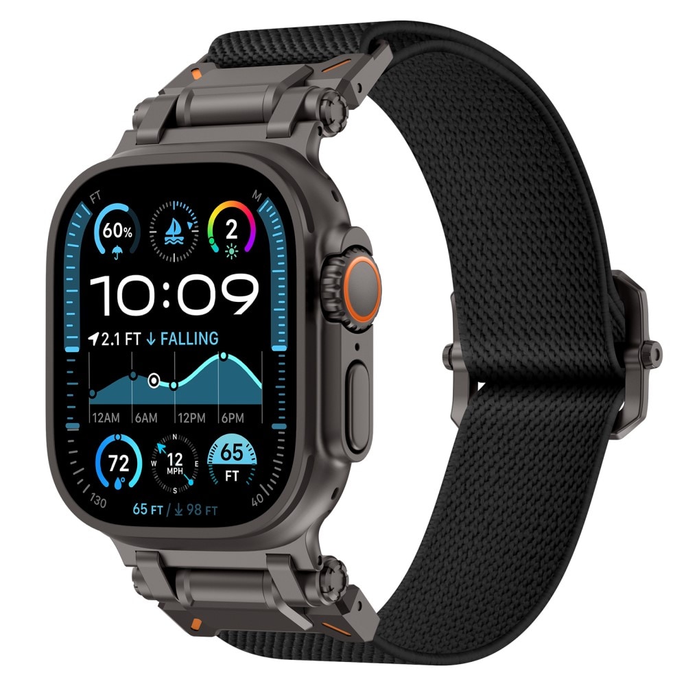 Apple Watch Series 7 45mm Elastisk armbånd, Svart