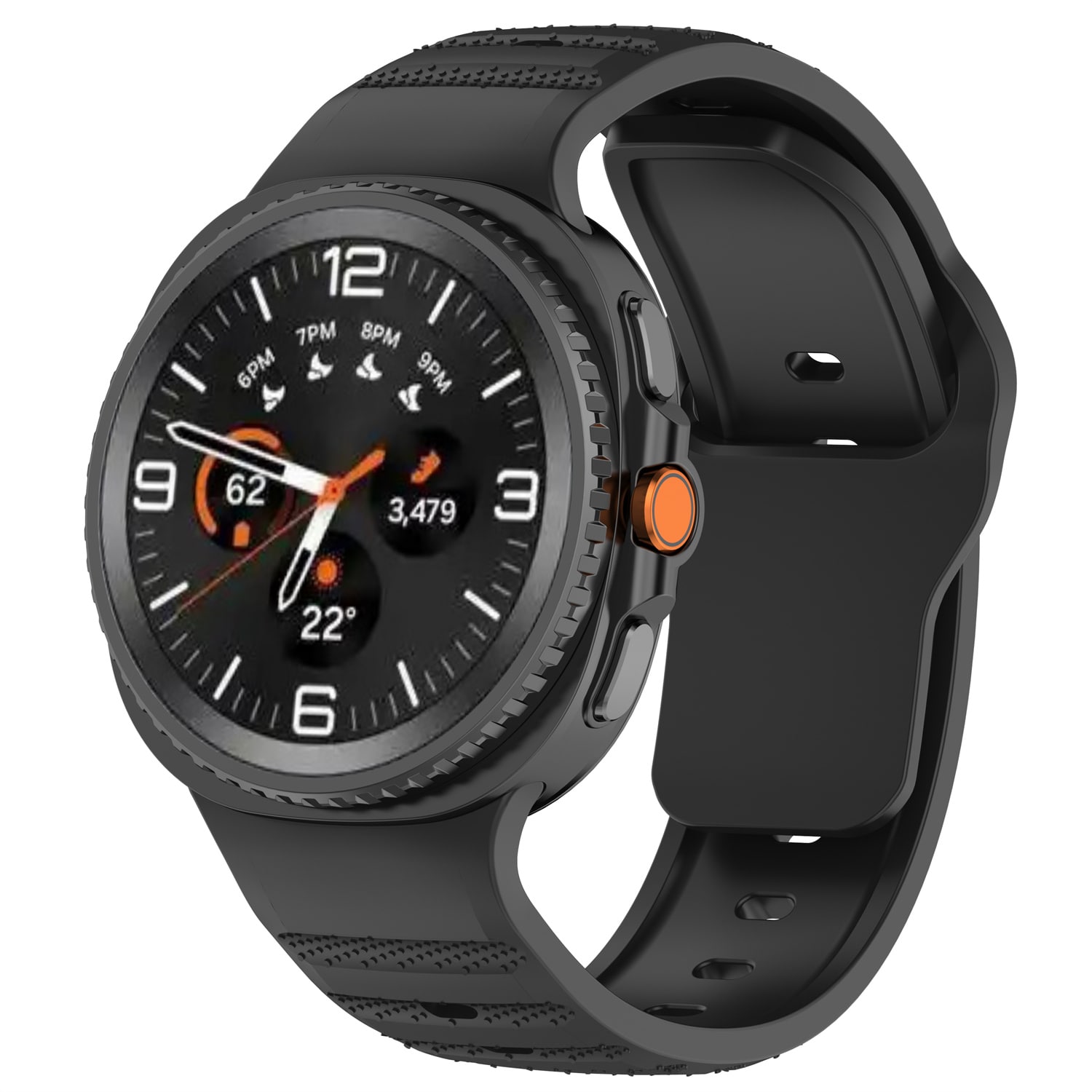 Samsung Galaxy Watch 8 44mm Reim i silikon, Svart