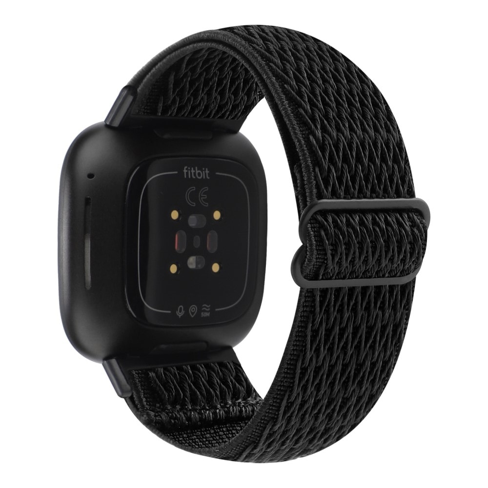 Fitbit Sense Elastisk Reim i Vevd Nylon, Svart