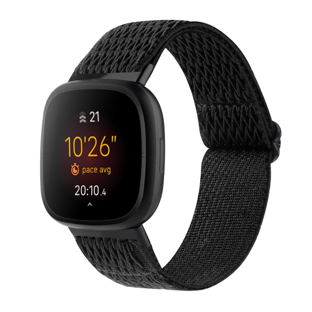 Fitbit Sense Elastisk Reim i Vevd Nylon, Svart