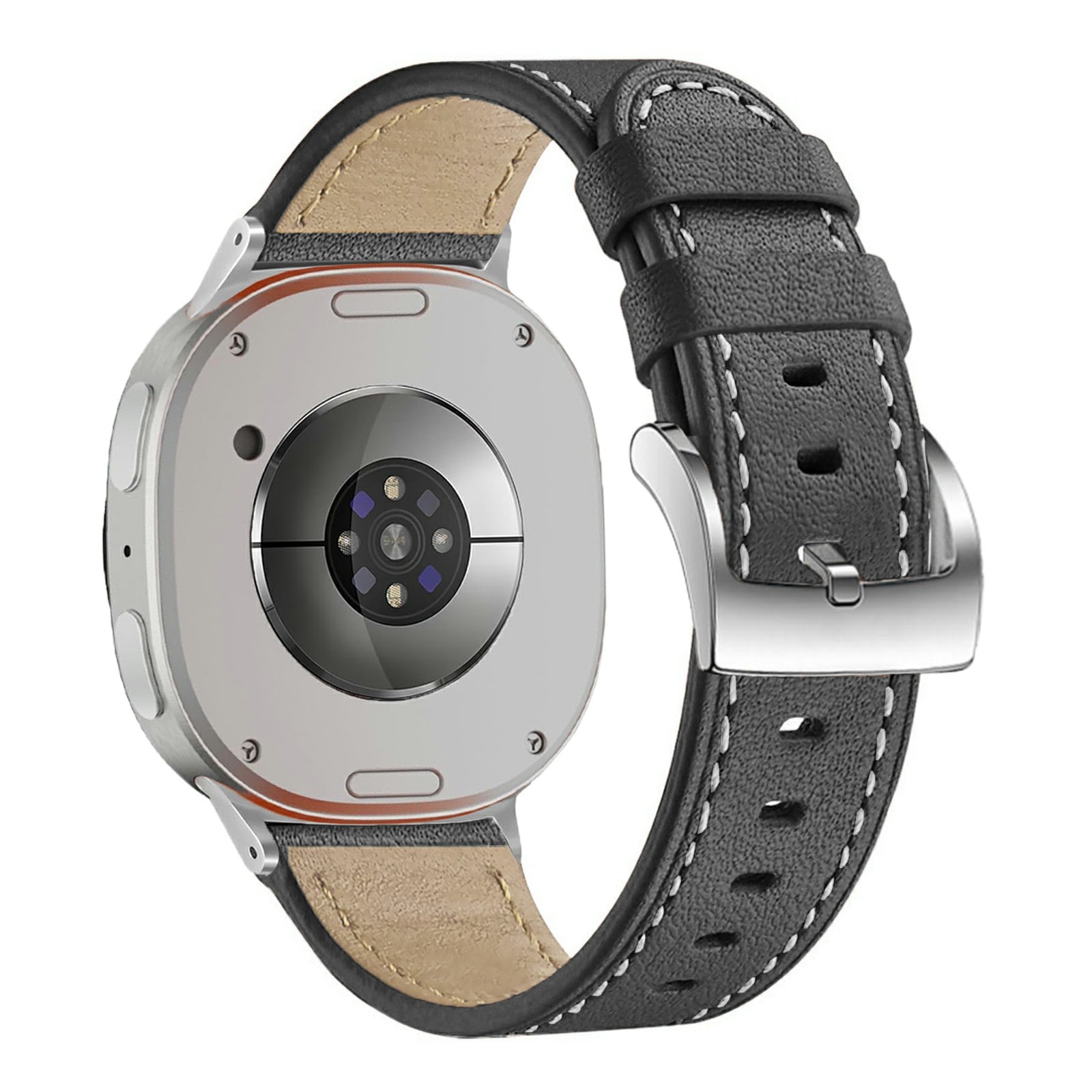 Samsung Galaxy Watch 8 44mm Reim i ekte skinn, Svart