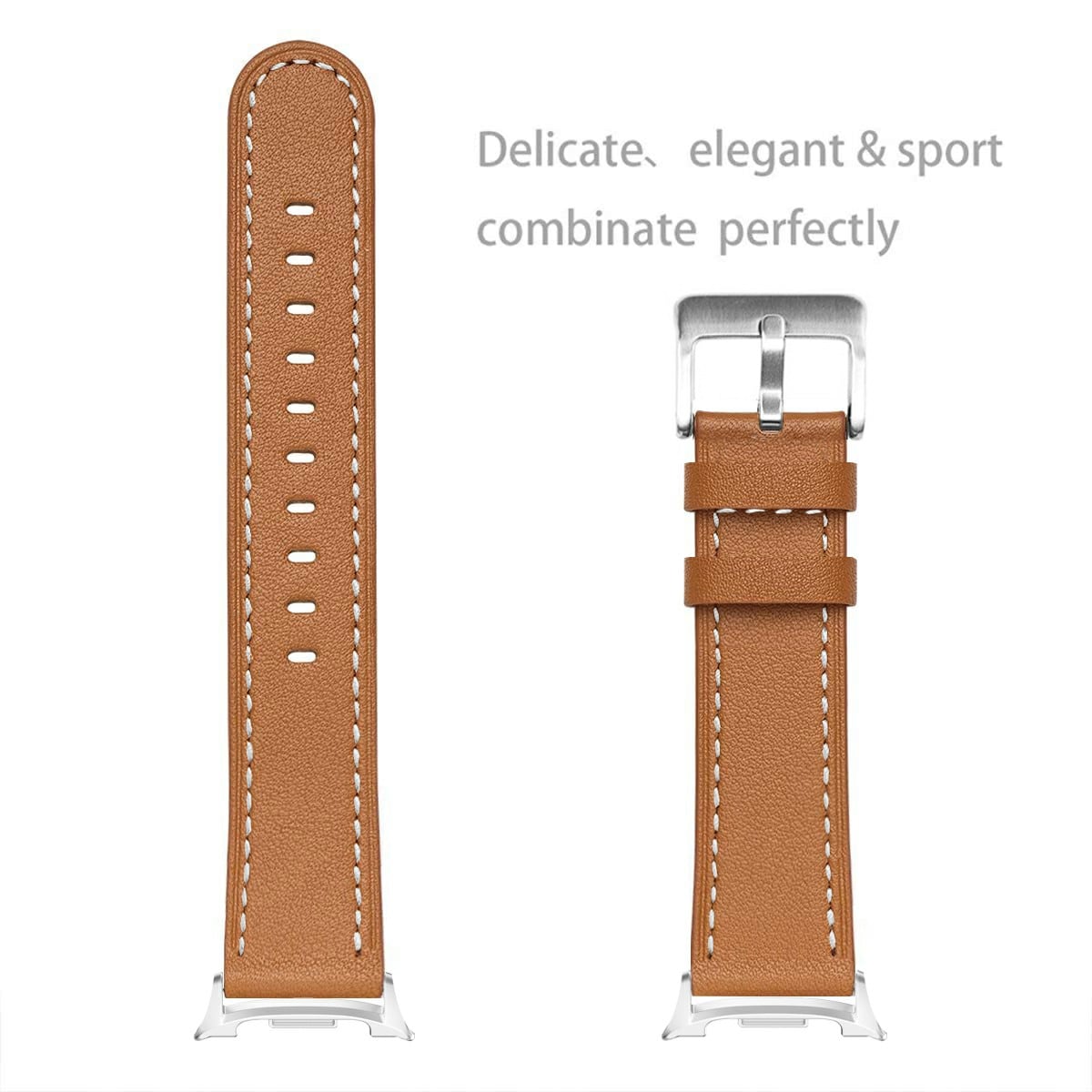 Samsung Galaxy Watch 8 44mm Reim i ekte skinn, Cognac
