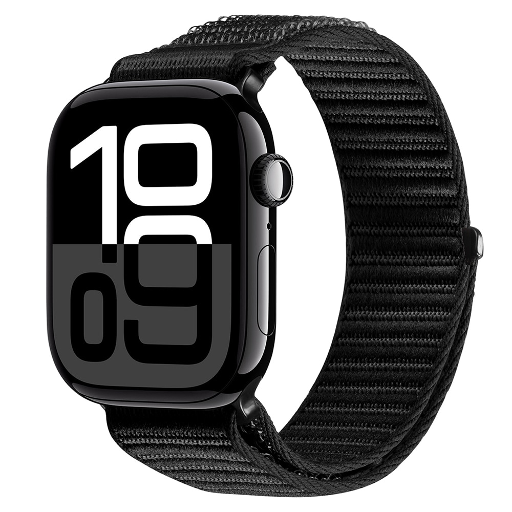 Apple Watch Series 9 41mm Active nylonreim, Svart