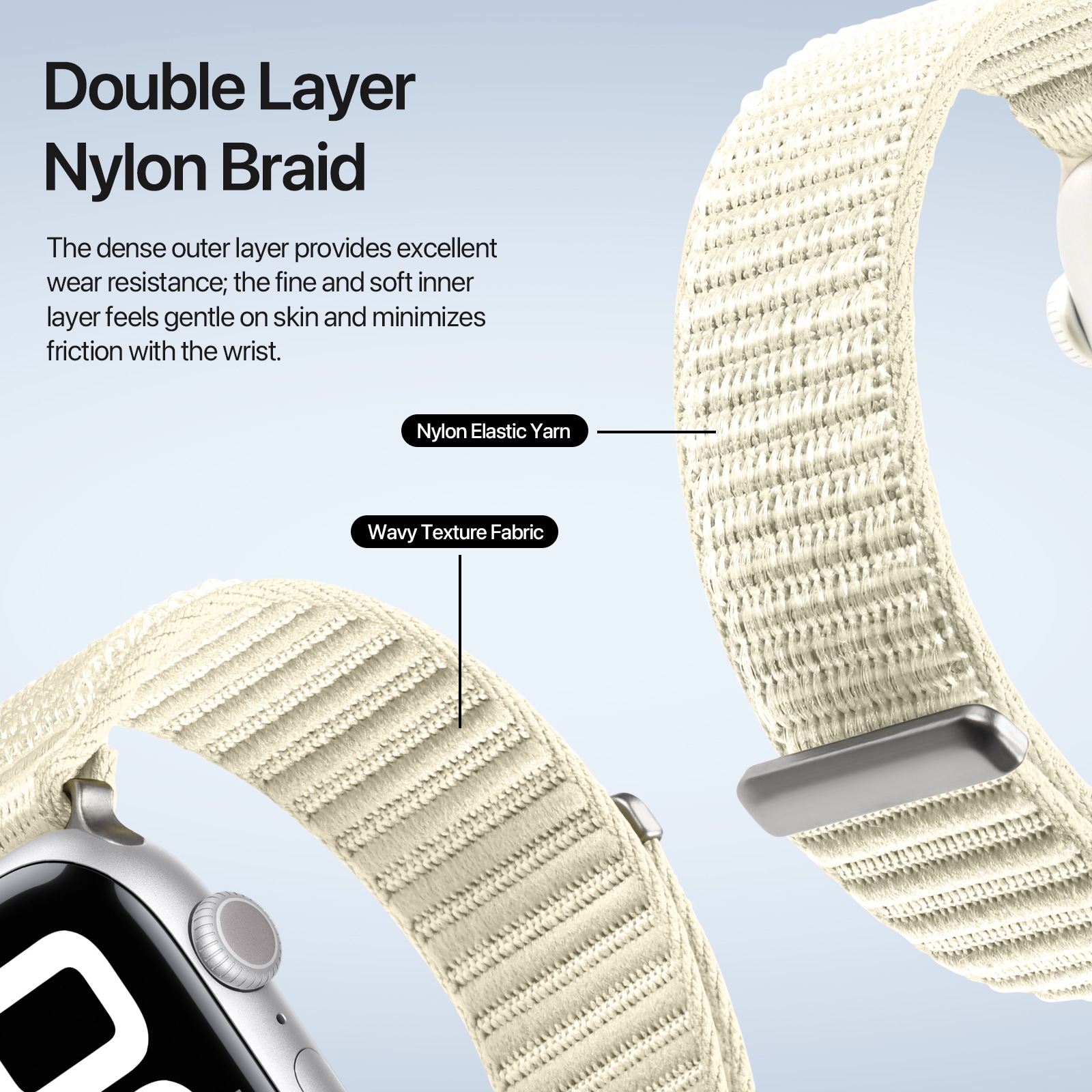 Apple Watch Series 1-3 38mm Nylonreim, Hvit