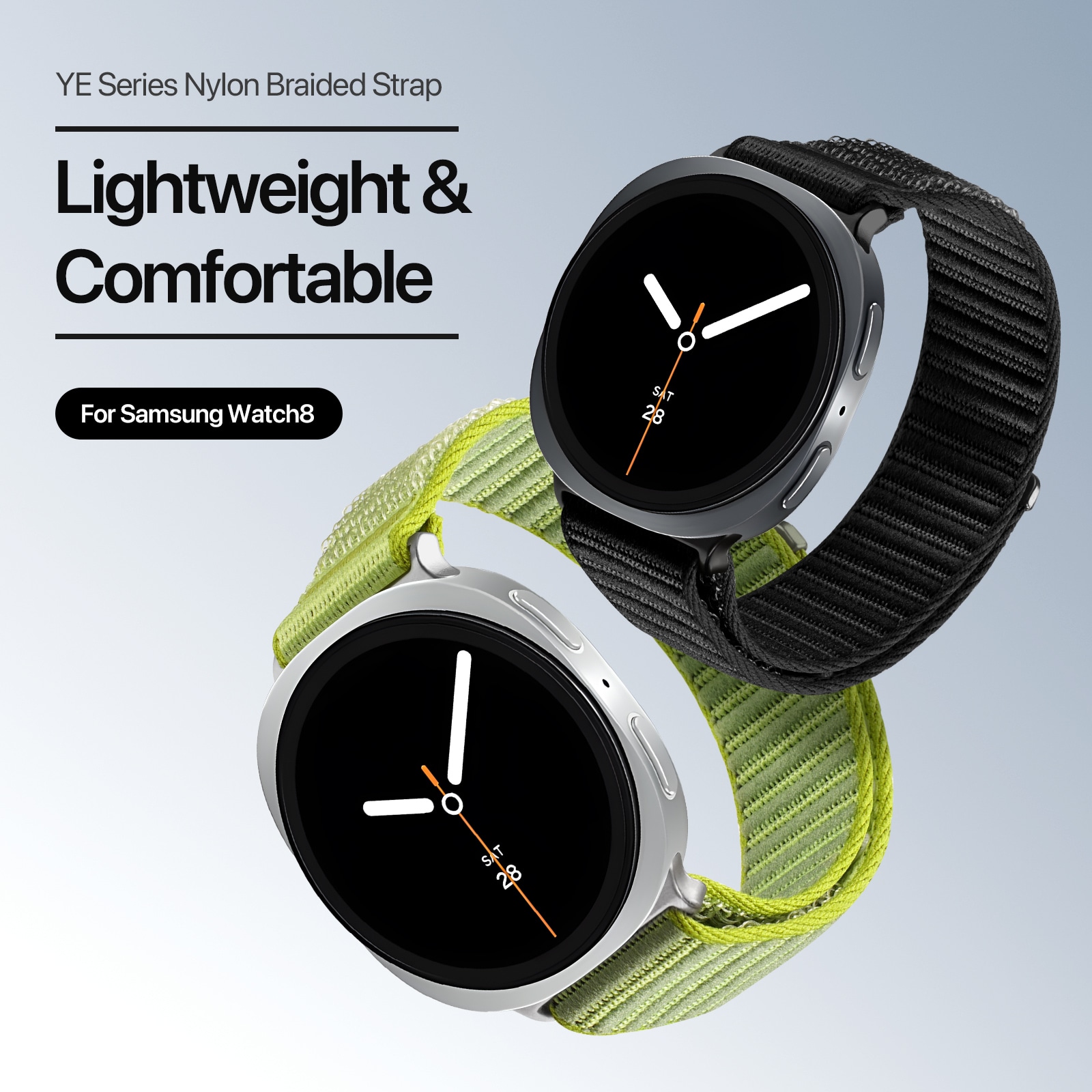 Samsung Galaxy Watch 8 44mm Nylonreim, Svart
