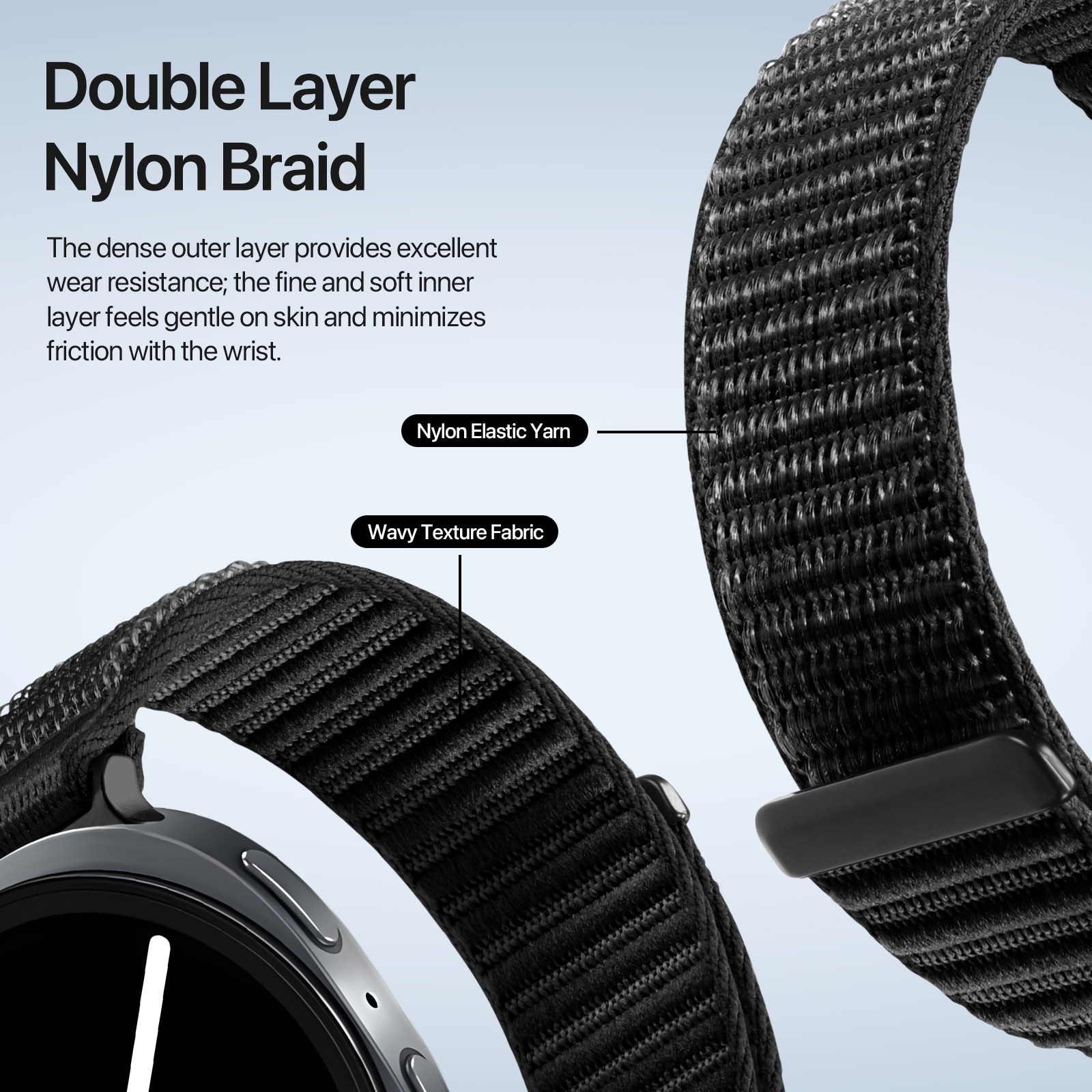 Samsung Galaxy Watch 8 40mm Nylonreim, Svart