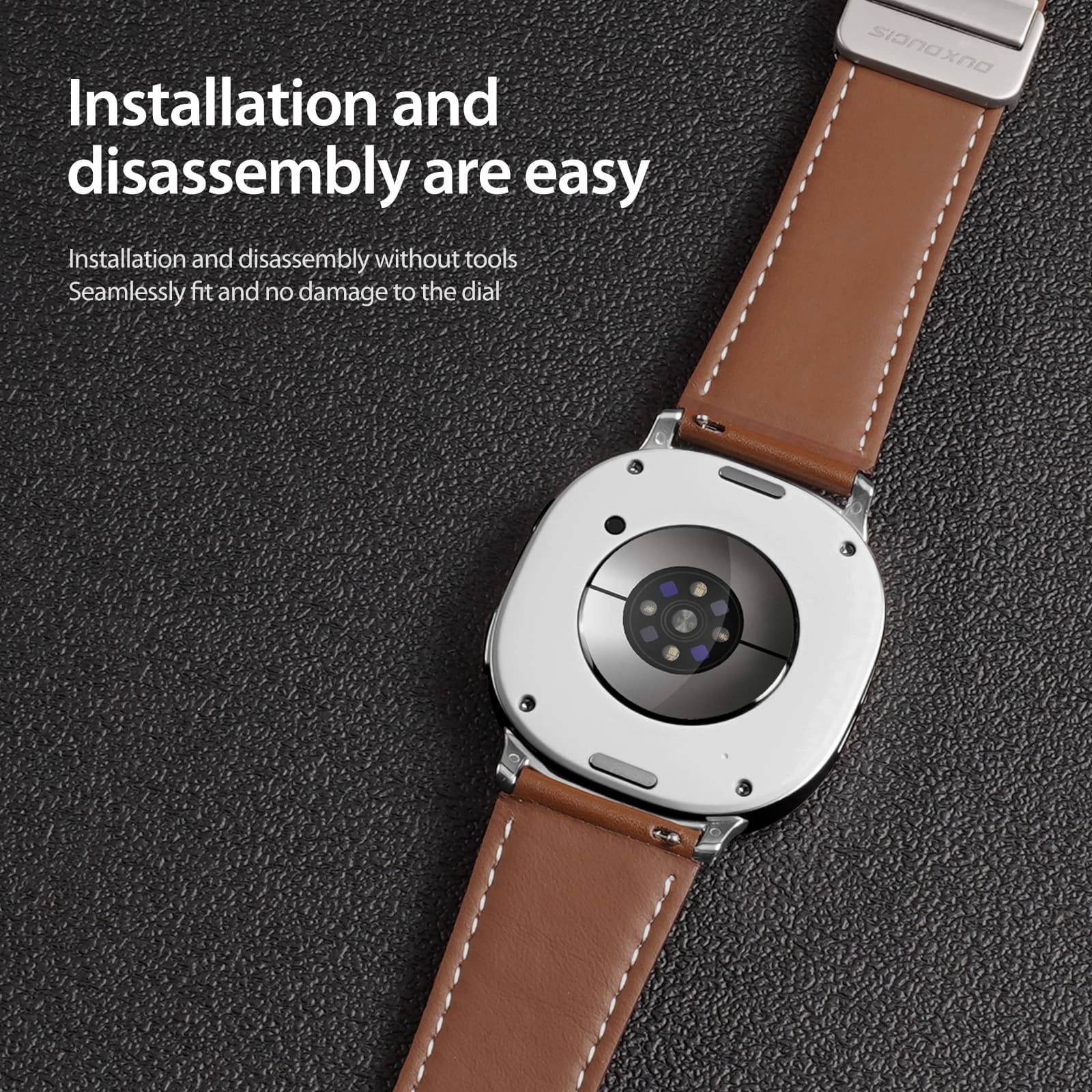 Samsung Galaxy Watch 8 Classic Reim i lær, Brun