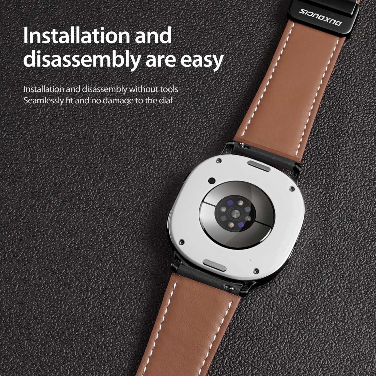 Samsung Galaxy Watch 8 40mm Reim i lær, Svart