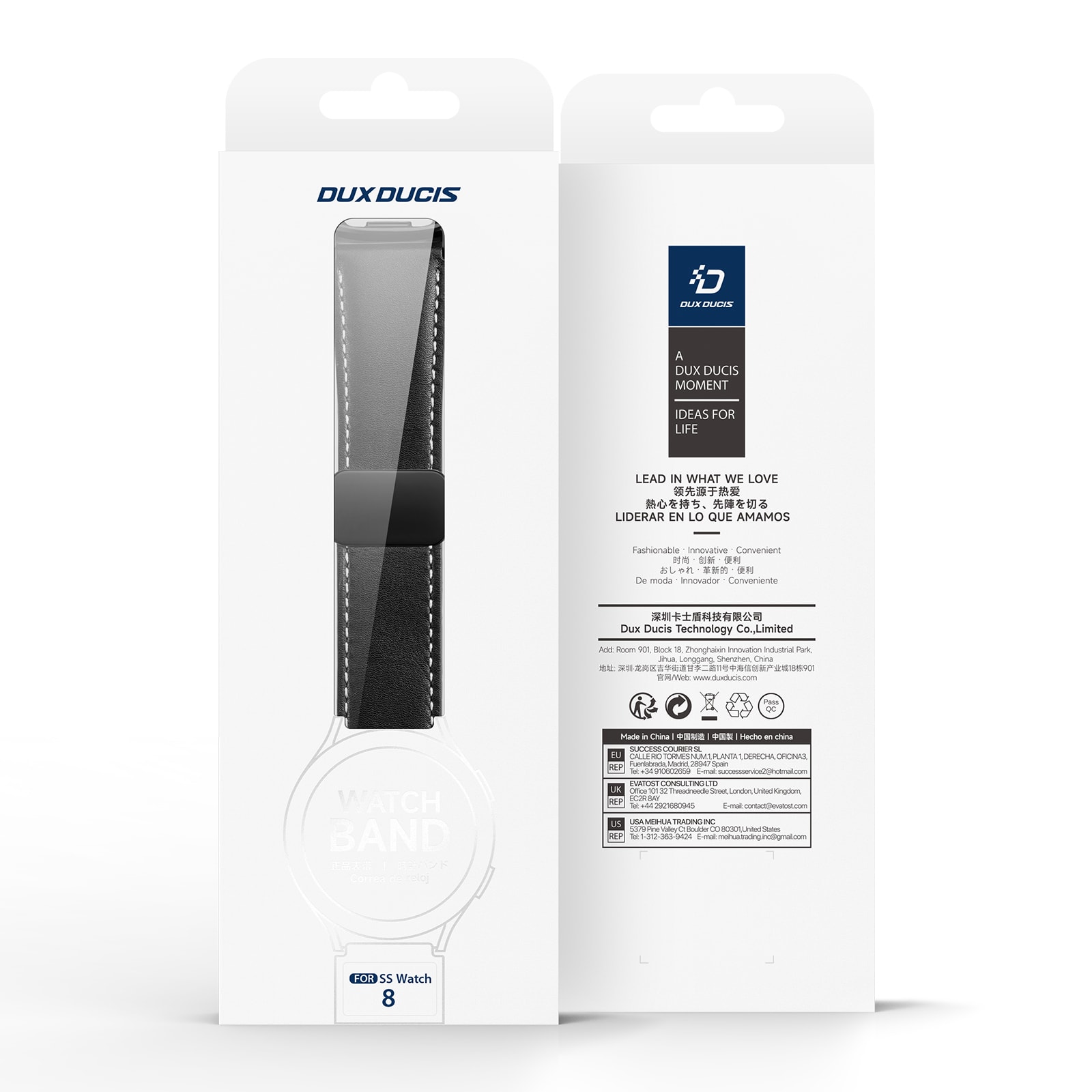 Samsung Galaxy Watch 8 40mm Reim i lær, Svart