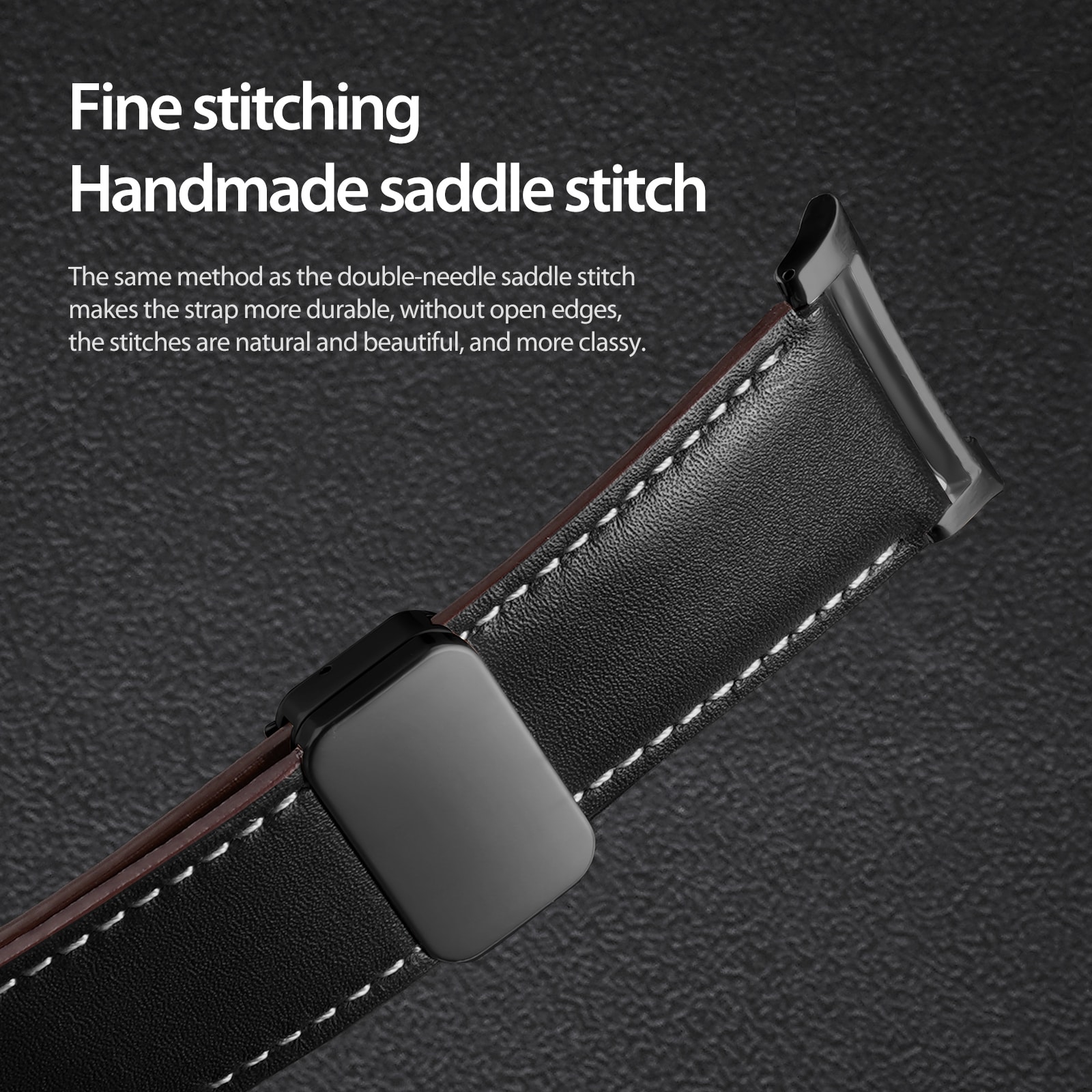 Samsung Galaxy Watch 8 40mm Reim i lær, Svart