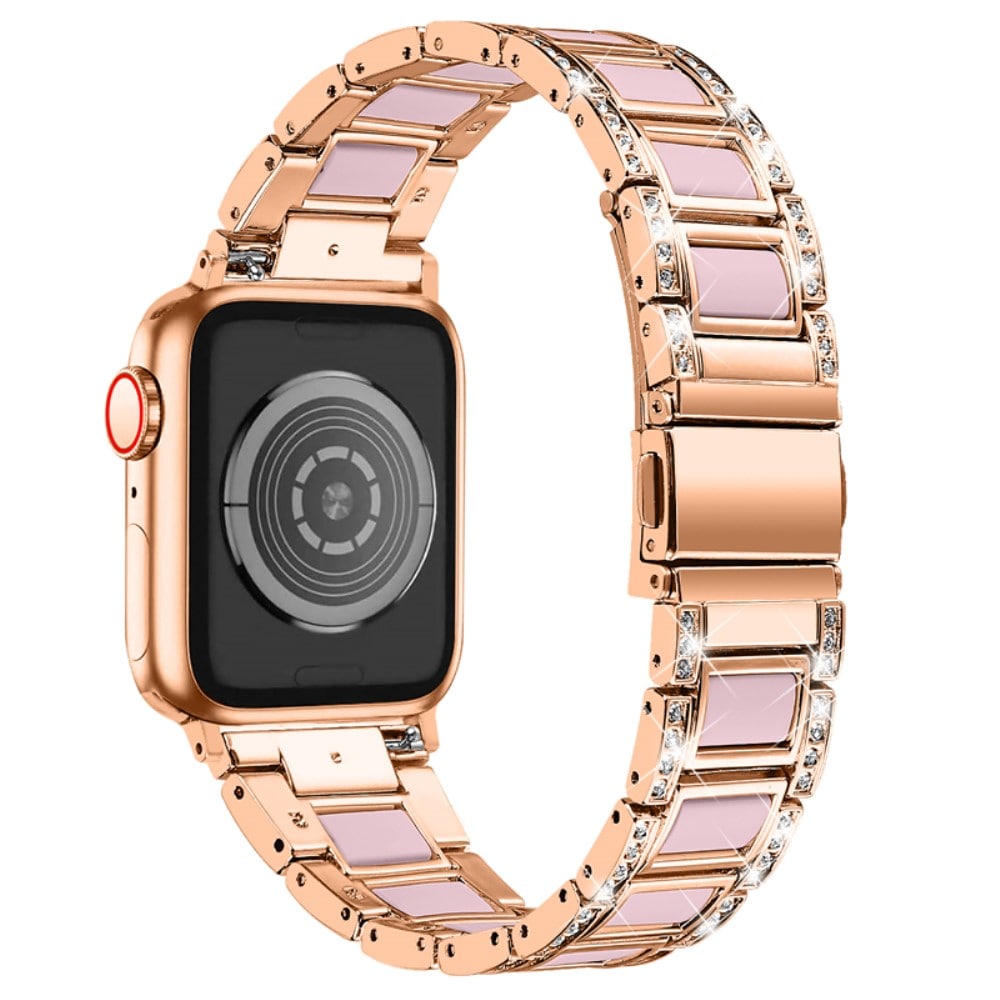 Apple Watch Series 11 42mm reim i metall med fine steiner, Rosegold Rose