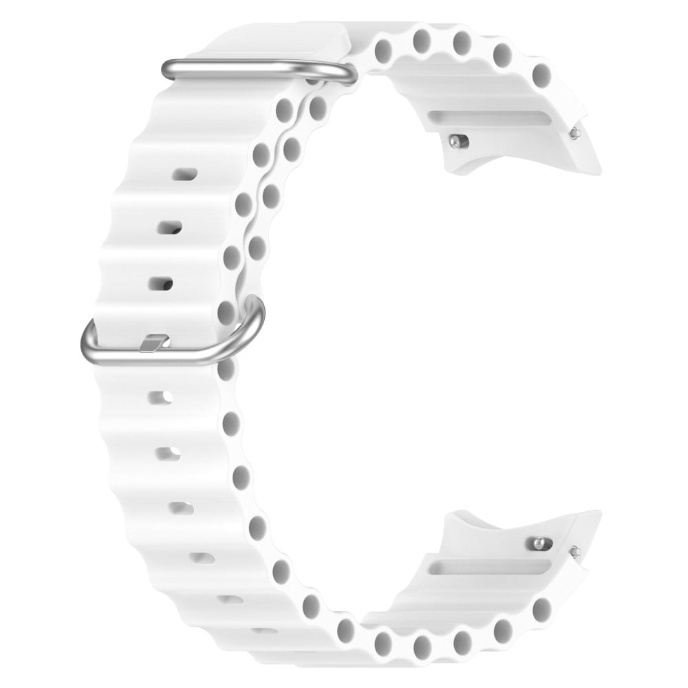 Samsung Galaxy Watch 4 44mm Sporty Full-fit silikonreim, Hvit
