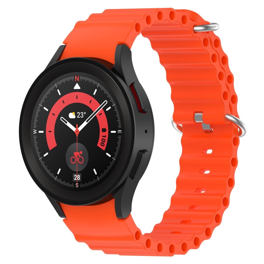 Samsung Galaxy Watch 4 44mm Sporty Full-fit silikonreim, Oransje
