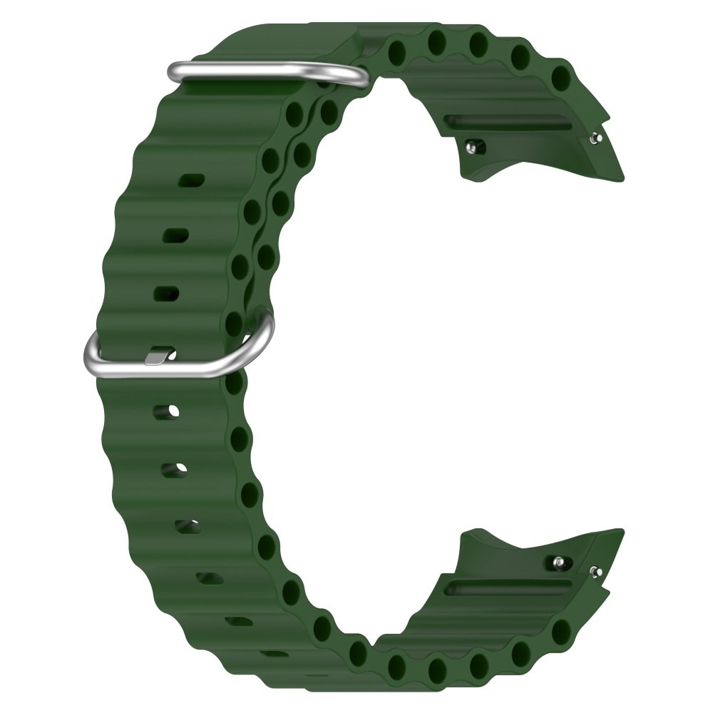 Samsung Galaxy Watch 4 44mm Sporty Full-fit silikonreim, Mørk grønn