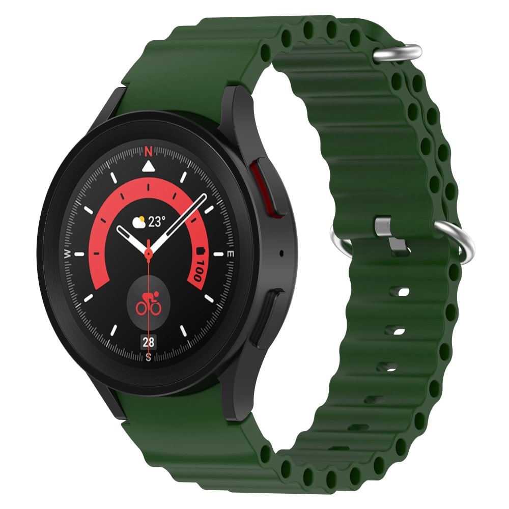 Samsung Galaxy Watch 4 44mm Sporty Full-fit silikonreim, Mørk grønn