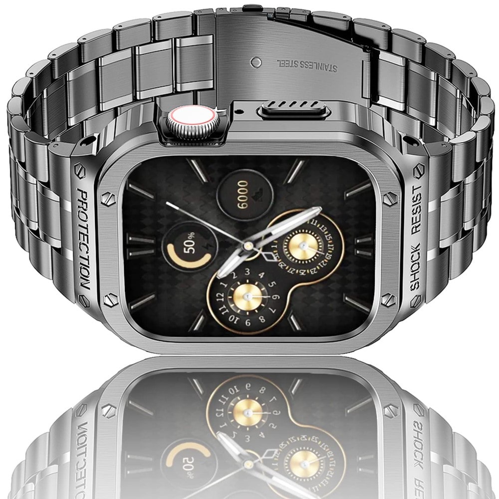 Apple Watch Ultra 49mm 1st Gen Robust reim med innebygd deksel Full Metal, Mörkgrå