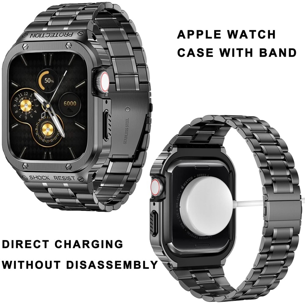 Apple Watch Ultra 49mm 1st Gen Robust reim med innebygd deksel Full Metal, Mörkgrå