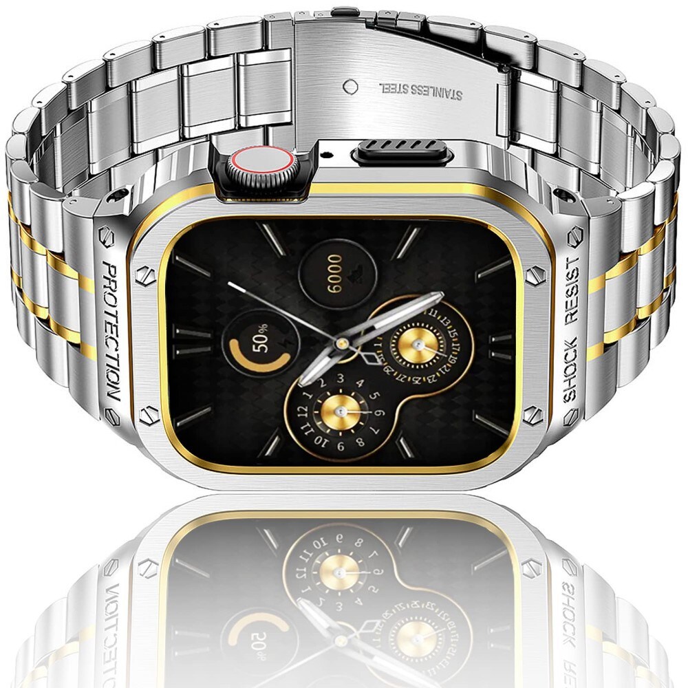 Apple Watch Ultra 49mm 2nd Gen Robust reim med innebygd deksel Full Metal, Sølv
