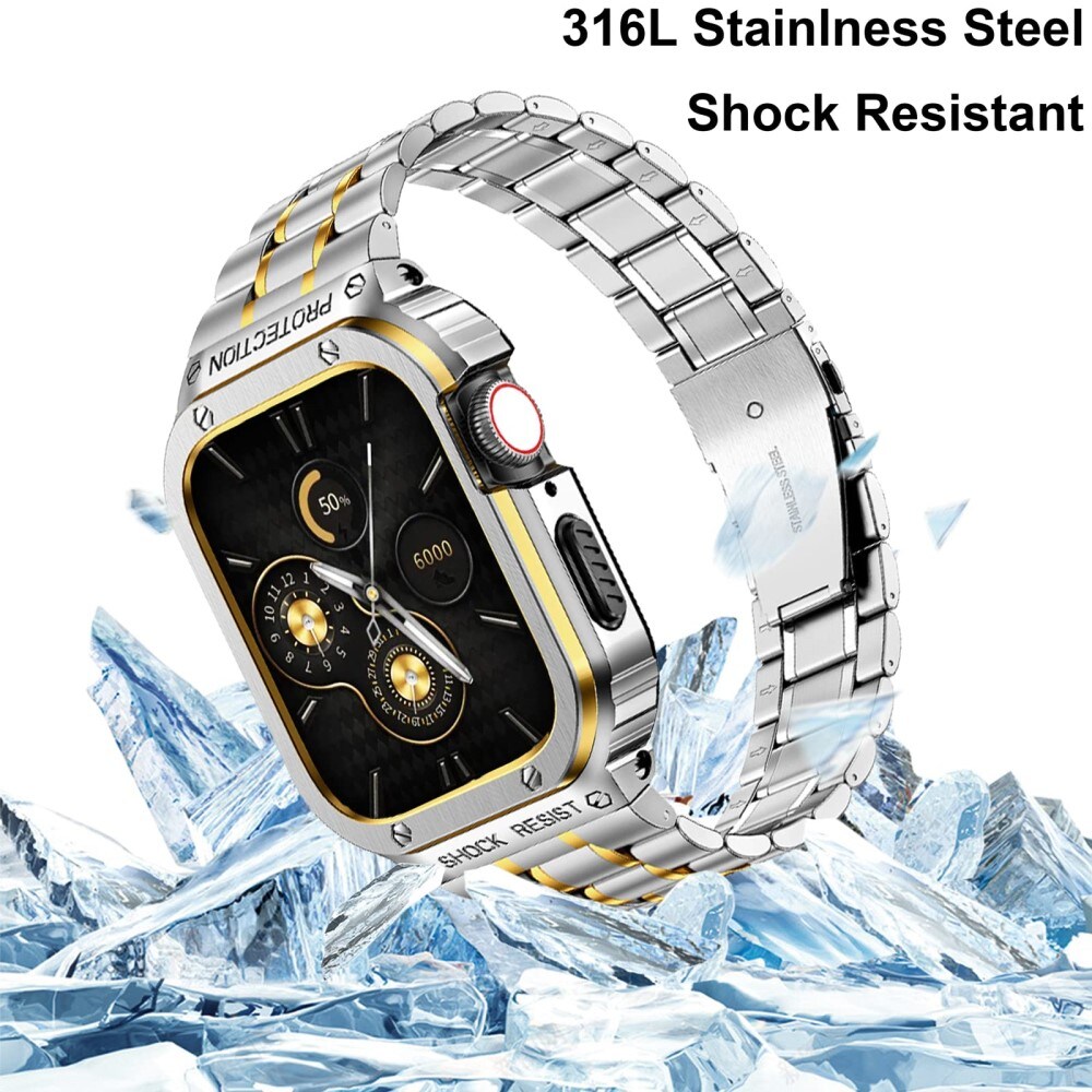 Apple Watch Ultra 49mm 2nd Gen Robust reim med innebygd deksel Full Metal, Sølv