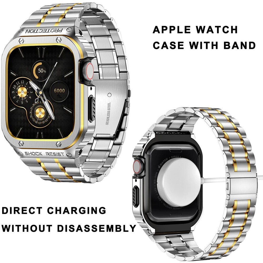 Apple Watch Ultra 49mm 2nd Gen Robust reim med innebygd deksel Full Metal, Sølv