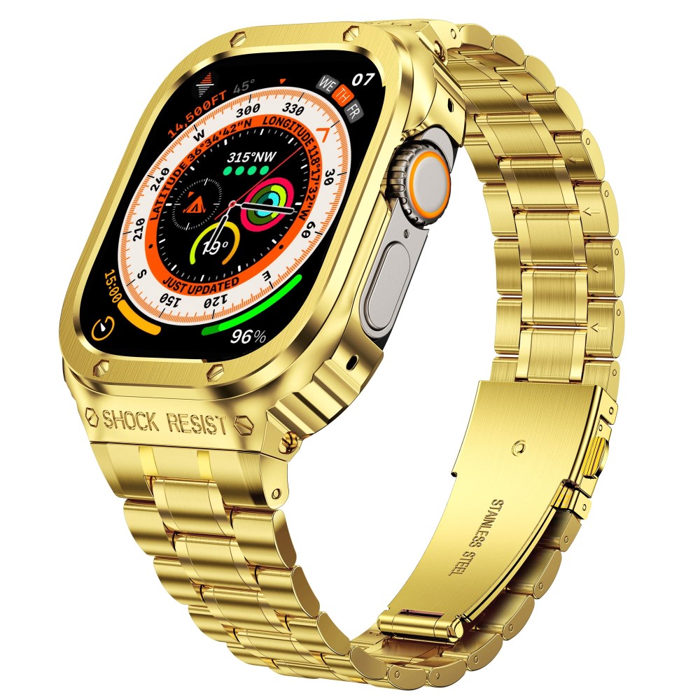 Apple Watch Ultra 49mm 1st Gen Robust reim med innebygd deksel Full Metal, Gull