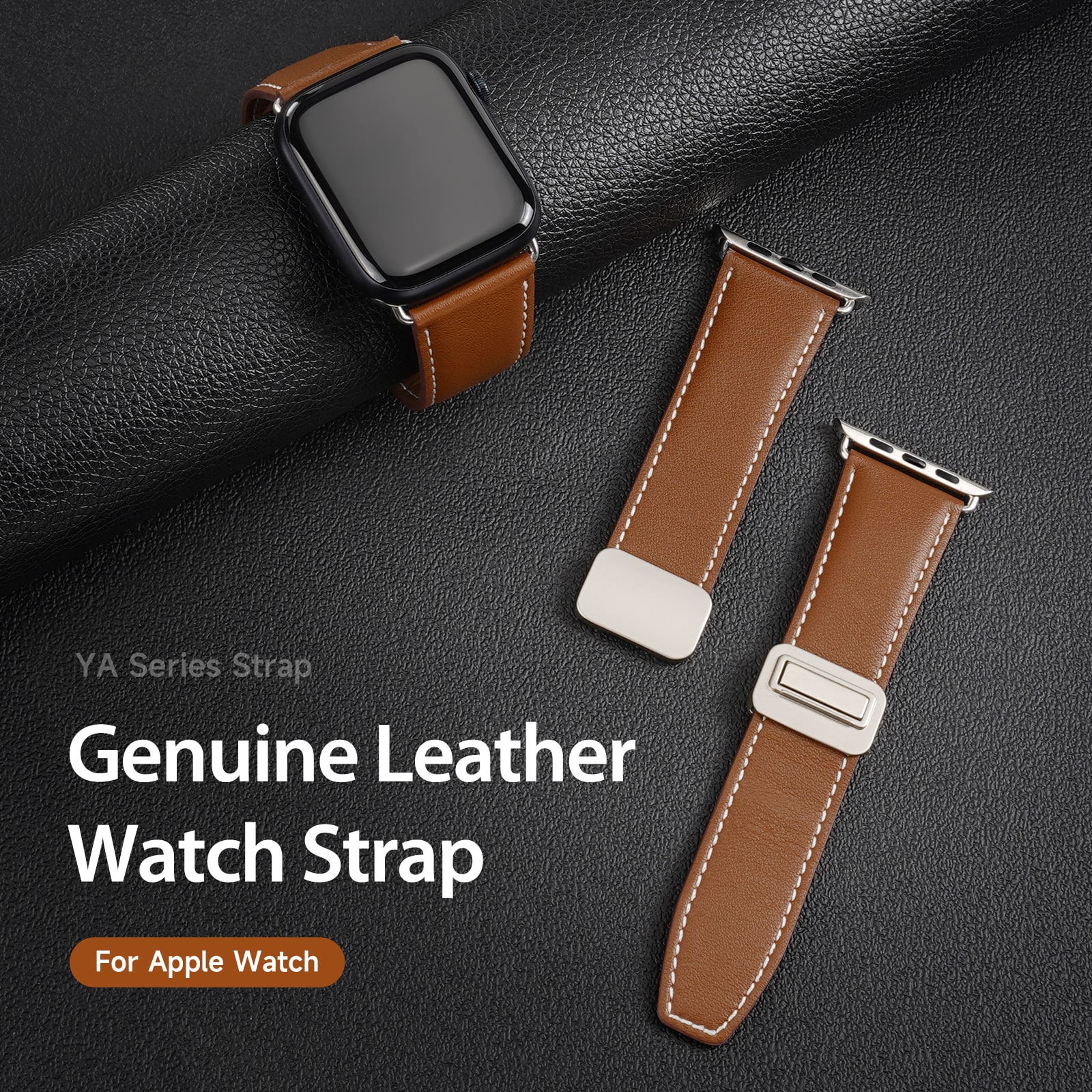 Apple Watch Series 8 41mm Reim i lær, Brun