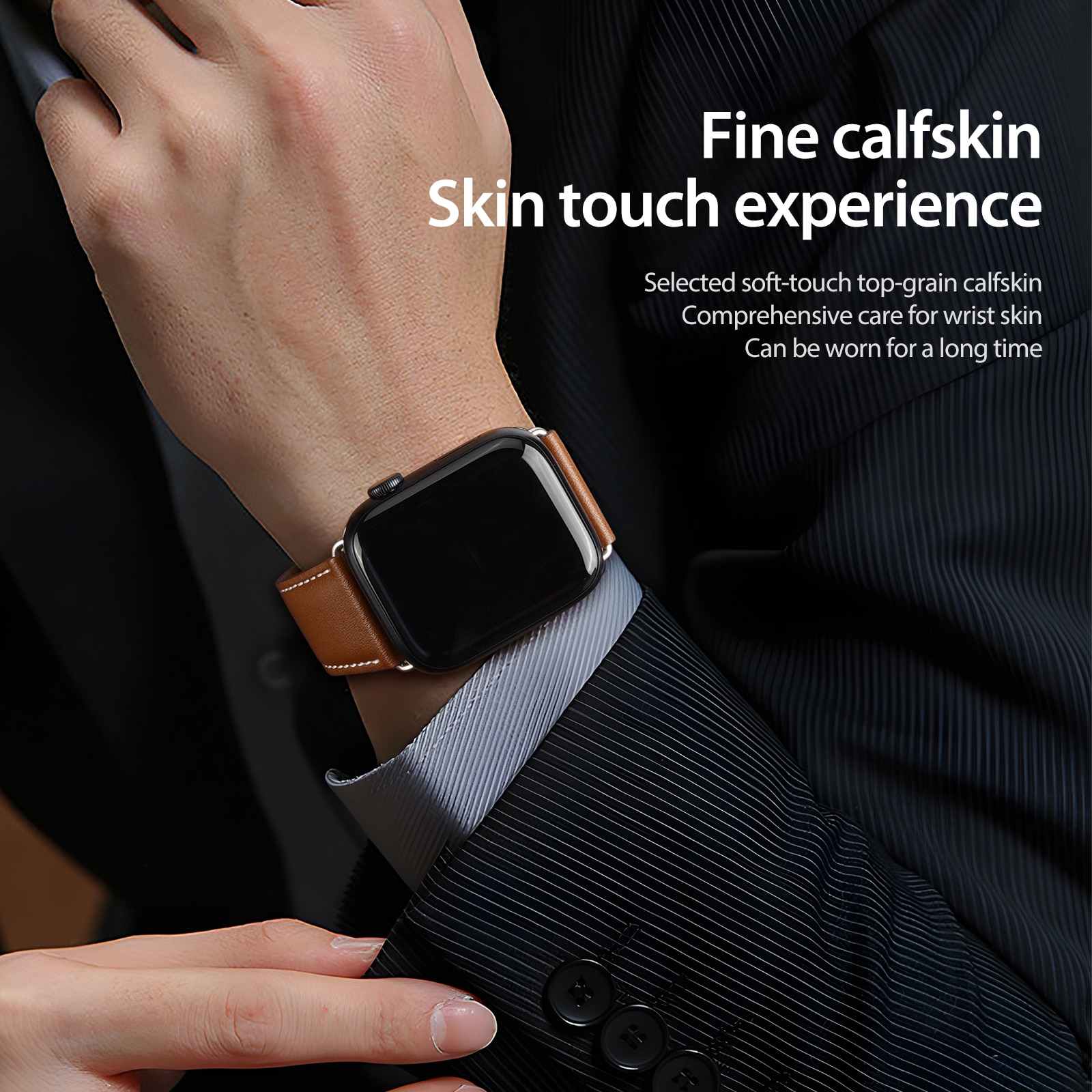 Apple Watch Series 8 41mm Reim i lær, Brun
