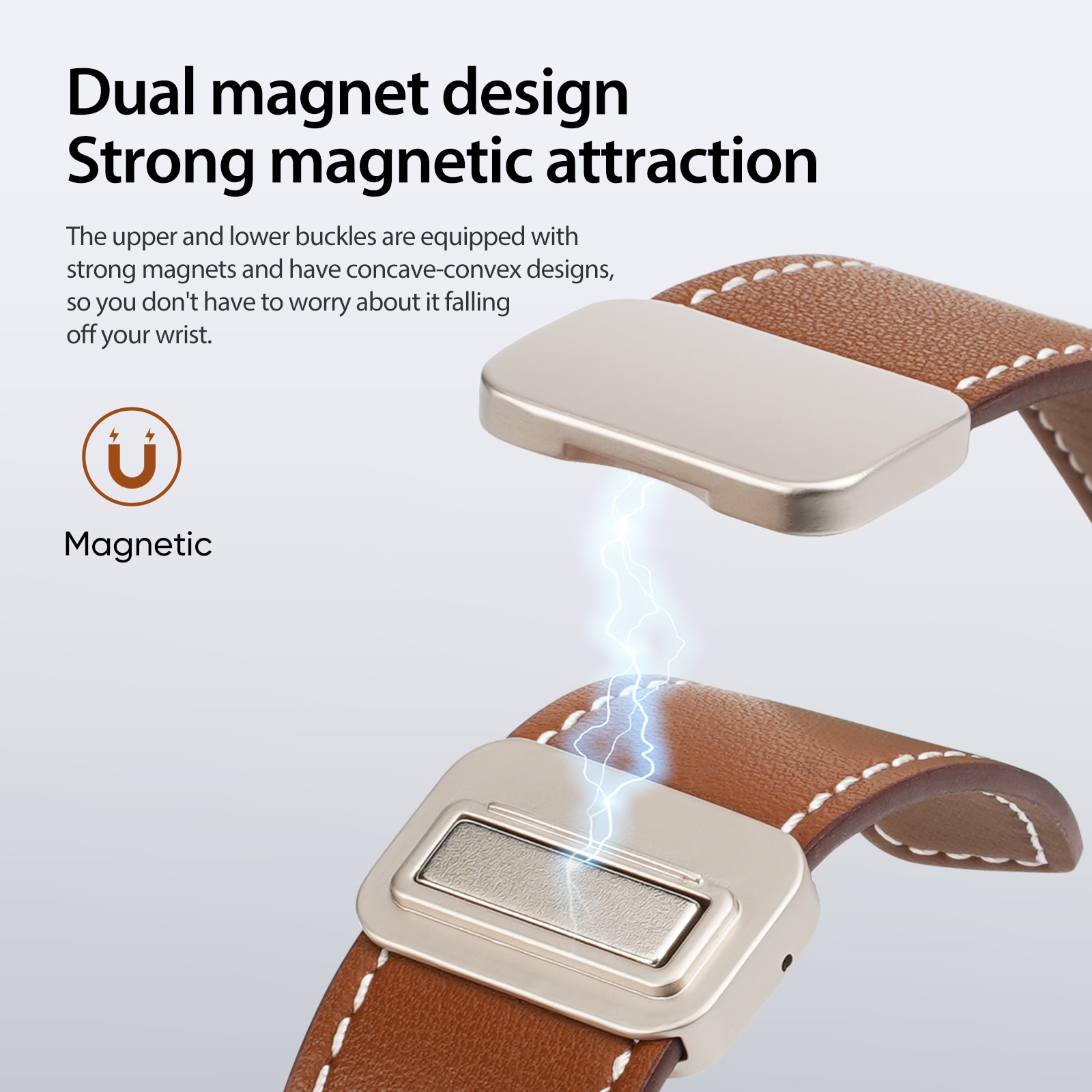 Apple Watch Series 8 41mm Reim i lær, Brun