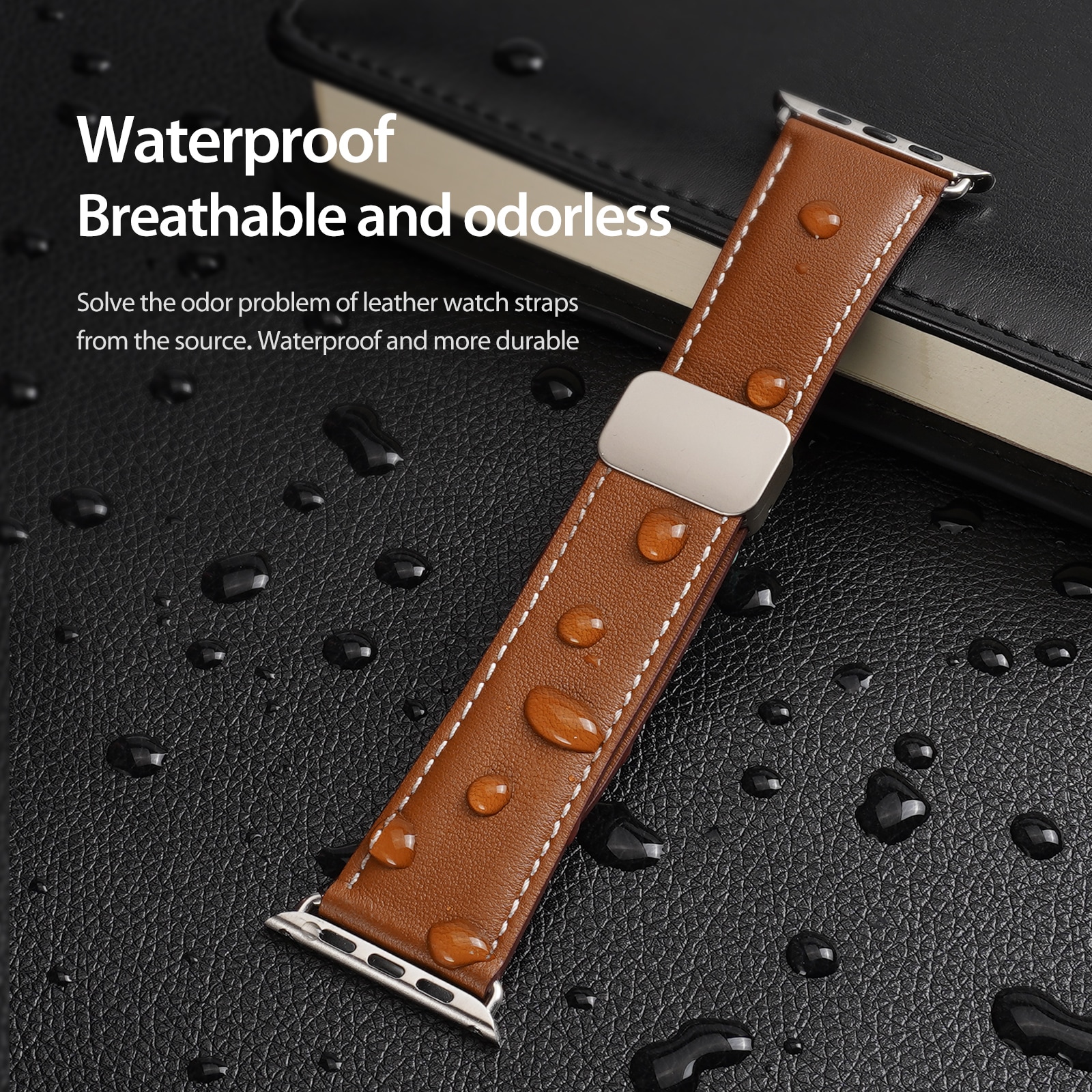 Apple Watch Series 8 41mm Reim i lær, Brun