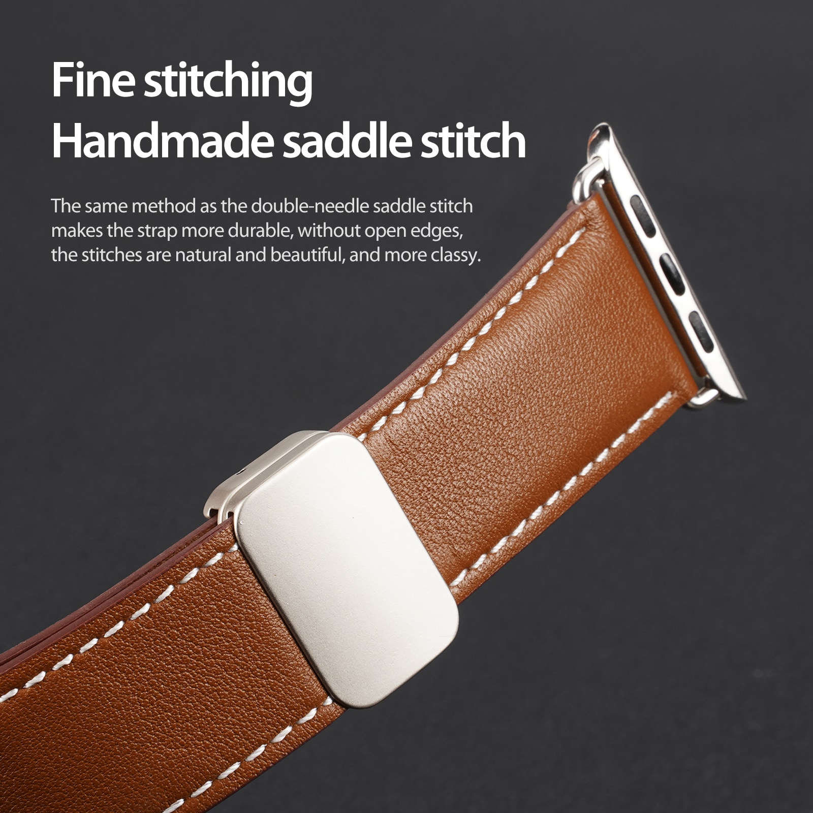 Apple Watch Series 8 41mm Reim i lær, Brun