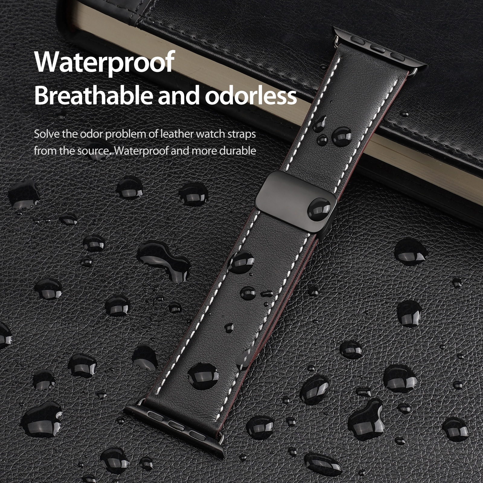 Apple Watch Series 8 45mm Reim i lær, Brun