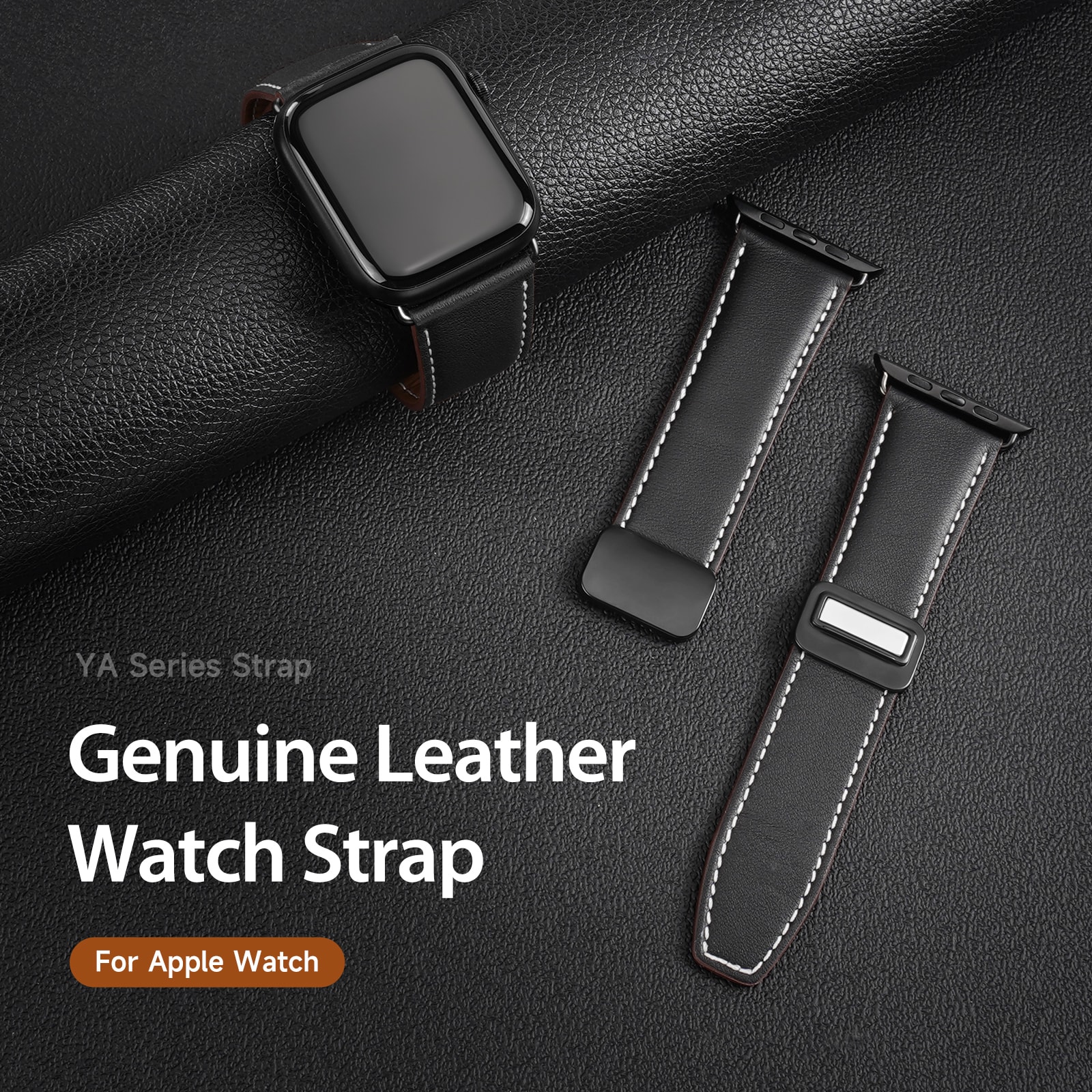 Apple Watch Series 8 45mm Reim i lær, Brun