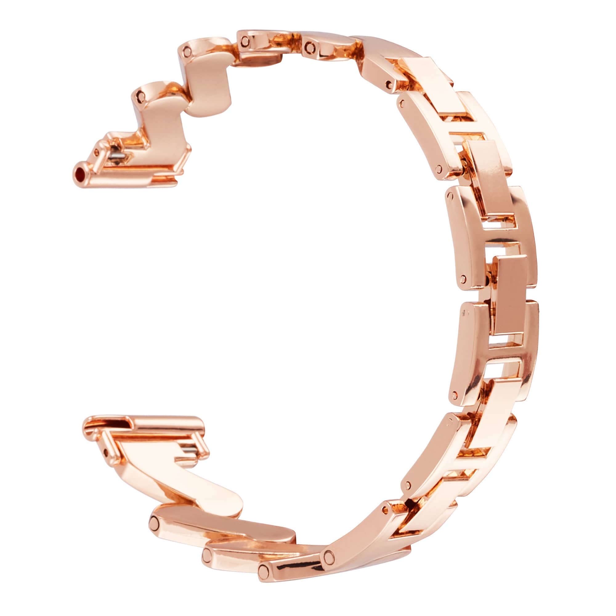  UNIVERSAL18MM elegant lenkereim med bølgemønster, Rosegull