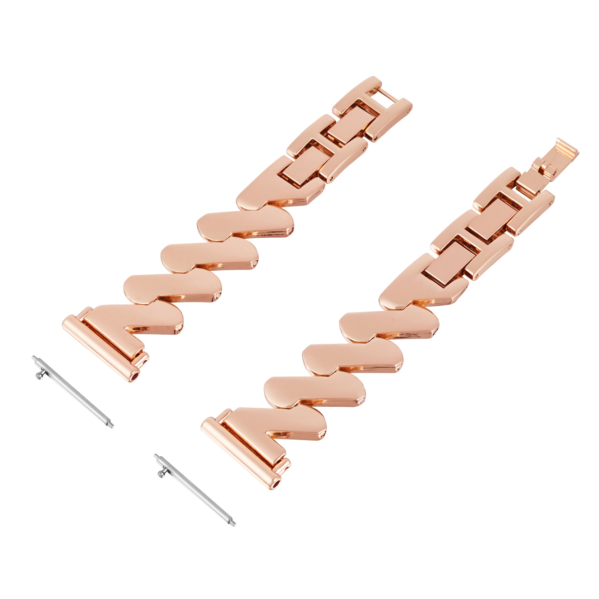  UNIVERSAL18MM elegant lenkereim med bølgemønster, Rosegull