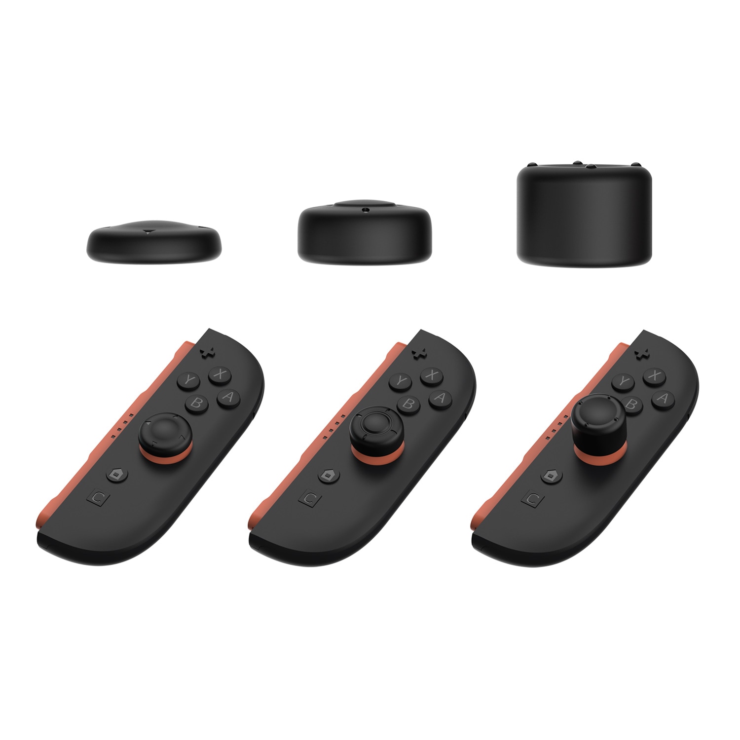 Nintendo Switch 2 6-pack Joystick-knappbeskyttere i silikon, Svart
