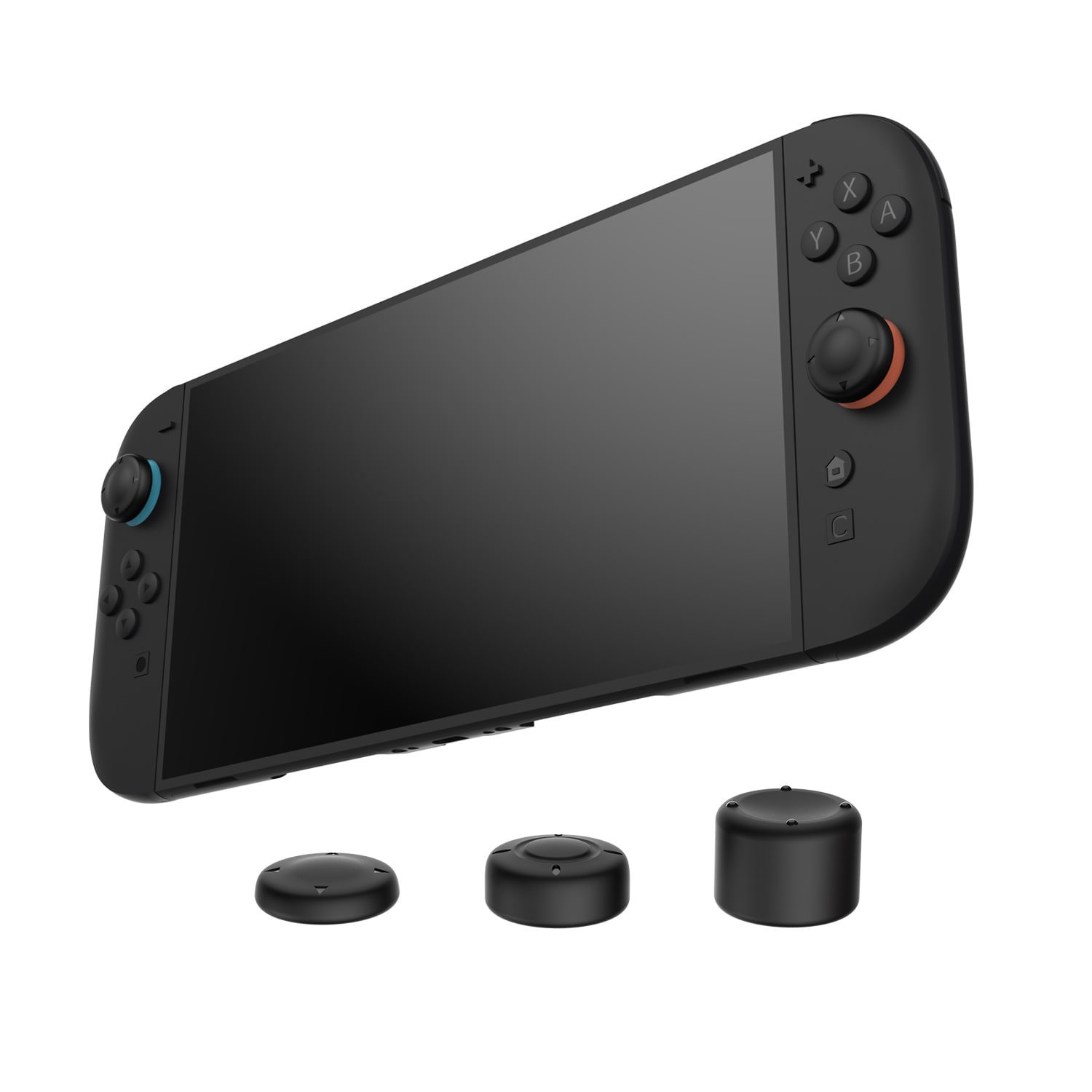 Nintendo Switch 2 6-pack Joystick-knappbeskyttere i silikon, Svart