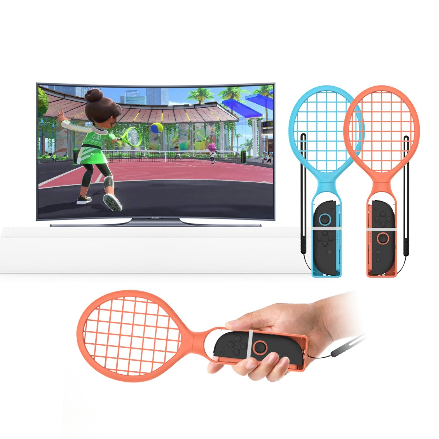 Nintendo Switch OLED Joy-Con racket, Blå/Rød